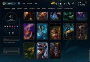 Platina 1 com 40 Champs e 41 Skins - League of Legends LOL