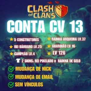 Conta Clash Of Clans Cv 13
