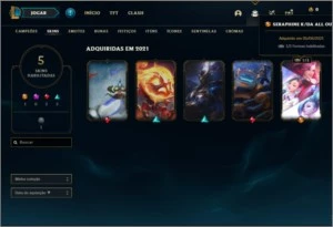 Conta ouro 4 baratinha com 5 skins e 29 champs (1 ultimate) - League of Legends LOL