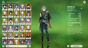 CONTA AR 60 - 21 Personagens 5* e 9 Armas 5* Genshin Impact