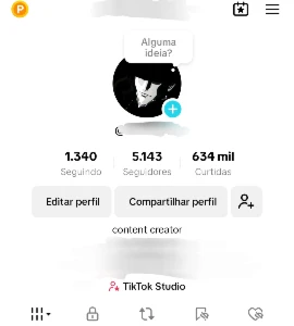 Conta tiktok com 5143 seguidores reais