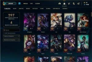 Conta Unranked com 116 Champs e 182 Skins - League of Legends LOL