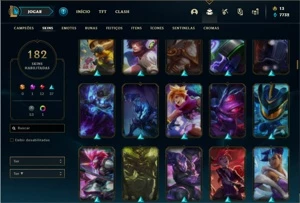 Conta Unranked com 116 Champs e 182 Skins - League of Legends LOL
