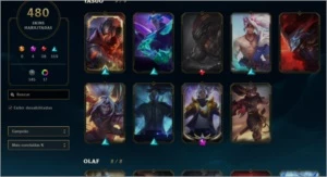 vendo conta de lol 489 skins - League of Legends