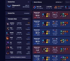 Conta smurf D3, mmr buffado, queue d1/master - League of Legends LOL