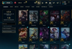 Esmeralda 4 com 50 Champs e 9 Skins + 12 Espolios - League of Legends LOL