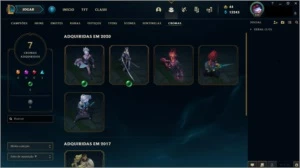 conta ótima com 1001 skins e todos os champs habilitados - League of Legends LOL