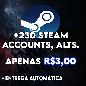 +230 Steam Accounts ALTS (Com Jogos)