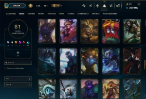 Unranked com TODOS os Champs e 81 Skins ( ADC / SUP / MID ) - League of Legends LOL