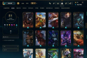 Unranked com TODOS os Champs e 81 Skins ( ADC / SUP / MID ) - League of Legends LOL