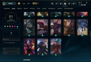Unranked com TODOS os Champs e 81 Skins ( ADC / SUP / MID ) - League of Legends LOL
