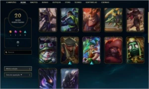 Conta League of Legends nv47 20 skins LOL