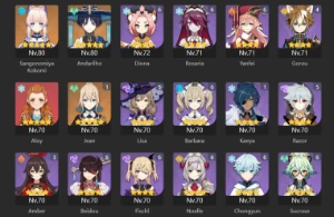 genshin conta NA 19 5 estrelas + 11 5* armas AR 60 - Genshin Impact