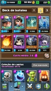 CONTA NV 9 ARENA 10 // 3 LENDÁRIAS COMBO(1 NÍVEL 2) - Clash Royale