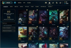 Conta diamante 1 e diamante 4 flex com 4 skins e 32 champs - League of Legends LOL