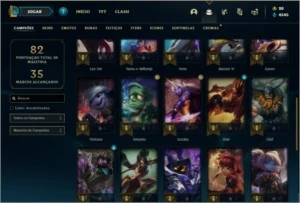 Conta diamante 1 e diamante 4 flex com 4 skins e 32 champs - League of Legends LOL