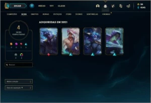 Conta diamante 1 e diamante 4 flex com 4 skins e 32 champs - League of Legends LOL