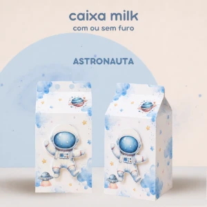 Caixa Milk Astronauta em Kits de 10, 20 ou 30 - Artesanato e Personalizados