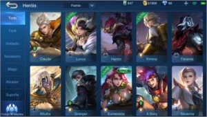 CONTA C/ 41 HEROIS + 30 SKINS + 60k GOLD - Mobile Legends