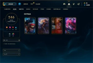 Conta antiga da season 1 com 7 skins vitoriosas 225 skins - League of Legends: Wild Rift LOL WR
