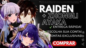✨GENSHIN IMPACT CONTA COM AYAKA ZHONGLI RAIDEN JEAN AR10 ✨
