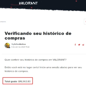 Conta Valorant Diamante 2 - 95 skins - 960 Reais gastos
