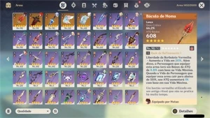 8 T5,HUTAO + STAFF OF HOMA, 2 SKINS PAGAS+ 5 ARMAS T5 AR 56 - Genshin Impact