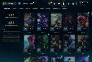 Ouro 1 com TODOS os champs e 234 Skins - League of Legends LOL