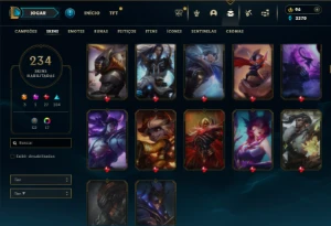Ouro 1 com TODOS os champs e 234 Skins - League of Legends LOL