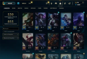 Ouro 1 com TODOS os champs e 234 Skins - League of Legends LOL