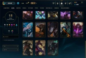 Ouro 4 com 90 Champs e 18 Skins - League of Legends LOL
