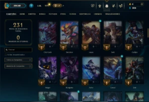 Ouro 4 com 90 Champs e 18 Skins - League of Legends LOL