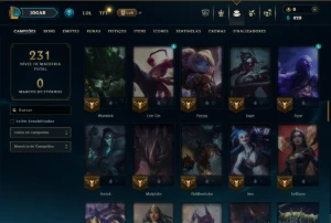 Ouro 4 com 90 Champs e 18 Skins - League of Legends LOL
