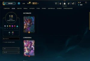 Ouro 4 com 90 Champs e 18 Skins - League of Legends LOL