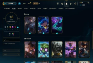 Ouro 4 com 90 Champs e 18 Skins - League of Legends LOL