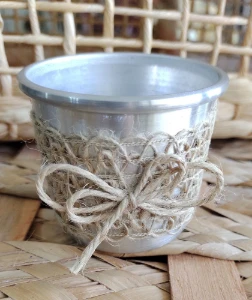 Pote de Aluminio decorado - Artesanato e Personalizados