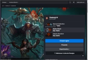 conta diablo 3 +todas dlcs e level upado , blizzard - Adventure Quest World AQW