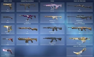 CONTA COM CHAVEIRO DE RADIANTE CHEIA DE SKIN - Valorant