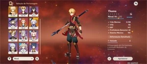 Conta Genshin Impact com 3 personagens 5 estrelas