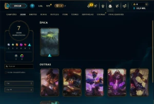Esmeralda 1 com 40 Champs e 7 Skins - League of Legends LOL
