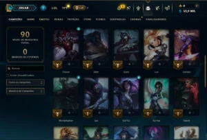 Esmeralda 1 com 40 Champs e 7 Skins - League of Legends LOL