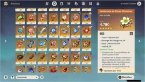 Conta AR 52 com 8 personagens 5* + Arma 5*+ arma do passe 4* - Genshin Impact