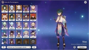 Conta AR 52 com 8 personagens 5* + Arma 5*+ arma do passe 4* - Genshin Impact