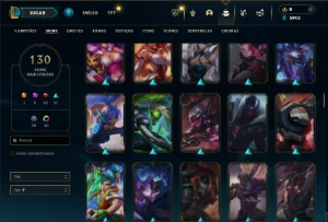 Ouro 4 com 115 Champs e 130 Skins + 2 Ultimates ( JG / MID ) - League of Legends LOL