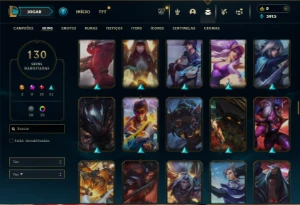 Ouro 4 com 115 Champs e 130 Skins + 2 Ultimates ( JG / MID ) - League of Legends LOL