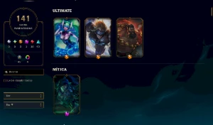 Conta ouro 3- 141 SKINS - League of Legends LOL