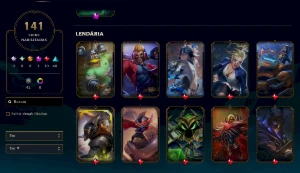 Conta ouro 3- 141 SKINS - League of Legends LOL