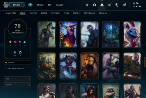 Conta lol, LVL 220, 78 SKINS, 64 EMOTES, 131 Campeões - League of Legends