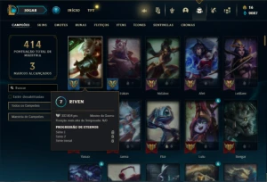 Conta Unranked com 150 Champs e 93 Skins + 7 Vitoriosas - League of Legends LOL