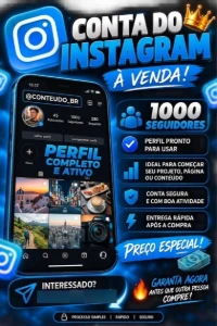 Contas de instagram com 1k de seguidores entrega imediata 🤝 - Outros